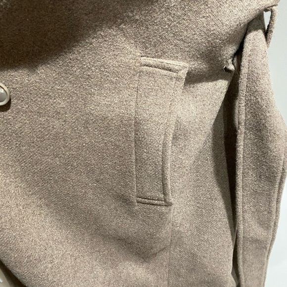 ASOS Brown Funnel Neck Long Wool Coat - Picture 7 of 10